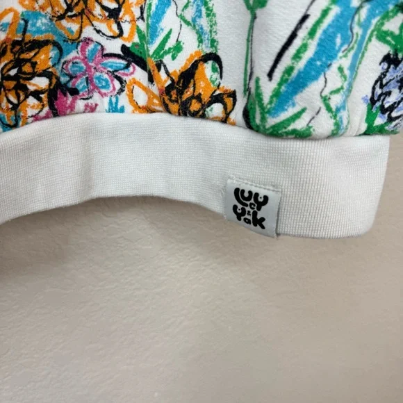 LUCY & YAK Wildflower Multicolor Oversized Organic Cotton Sweatshirt Sz XS - Picture 7 of 15